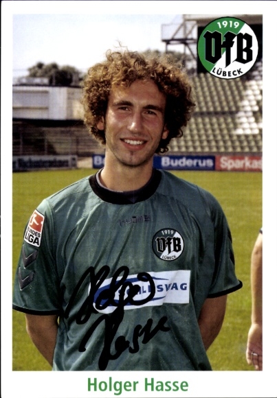 Autograph card footballer Holger Hasse, VFB Lübeck, autograph