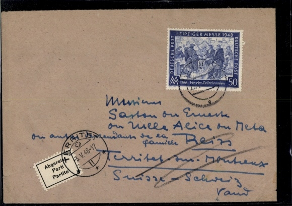 Michel No. 967 on foreign letter Switzerland