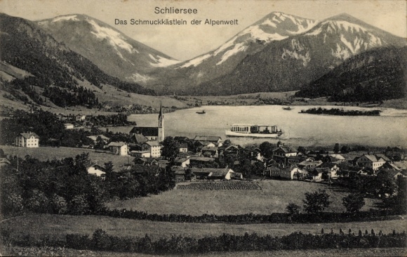 Postcard Schliersee in Upper Bavaria, the jewel box of the Alpine world. - B. Lehrburger, Nuremberg