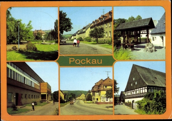 Ak Pockau im Erzgebirge Sachsen, Kurpark Max Roscher, Technisches Museum Oelmühle, Meßtreff