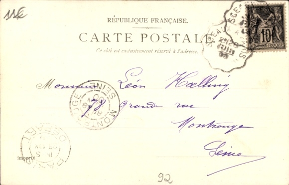 Postcard Robinson Hauts de Seine, landscape with wooden houses, bicycle, plants, tree houses