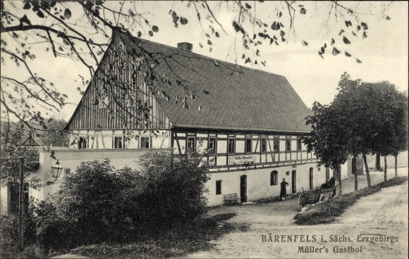 Postcard Bärenfels Altenberg in the Ore Mountains, Müller&#39;s inn