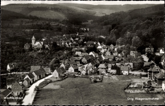 Postcard Wächtersbach in Hesse, aerial photo of the place