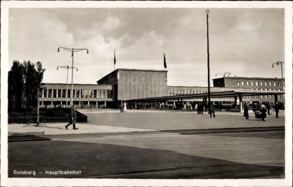 Postcard Duisburg in the Ruhr area, main station