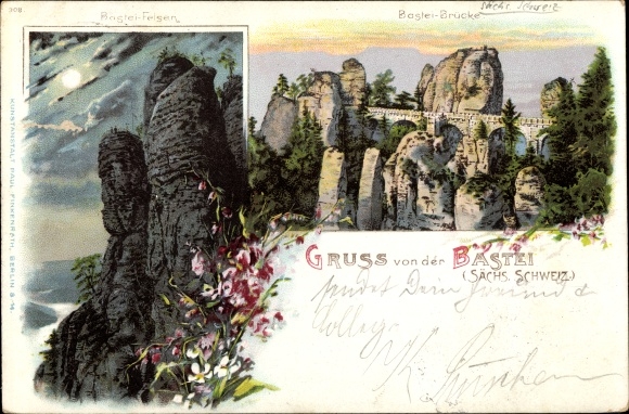 PC Lohmen in the Elbe Sandstone Mountains, bastion, nice detailed view