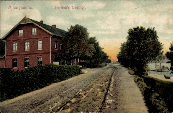 Postcard Hamburg Bergedorf Altengamme, Hardens Gasthof