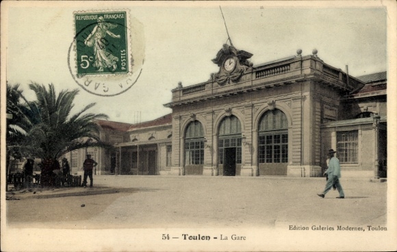 Postcard Toulon Var, train station
