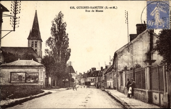 Ak Guignes Rabutin Seine et Marne, Rue de Meaux