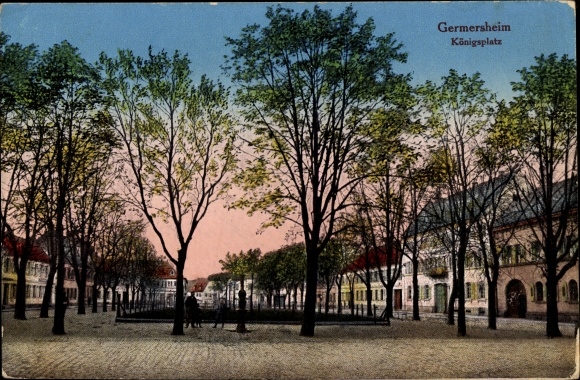 Postcard Germersheim am Rhein, Königsplatz