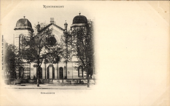 Judaika Postcard Remiremont Lorraine Vosges, synagogue