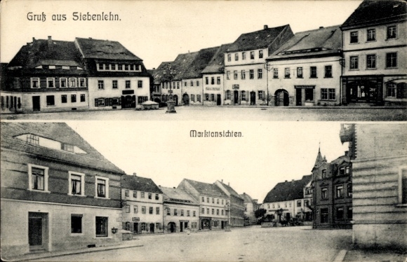 Ak Siebenlehn Großschirma in Sachsen, Markt, Geschäftshäuser