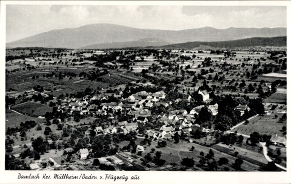 Postcard Bamlach Bad Bellingen in Baden, aerial photograph