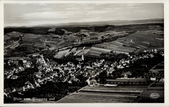 Postcard Flein in Württemberg, aerial photograph