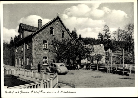 Postcard Hunswinkel Meinerzhagen in the Märkisches Kreis, Gasthof Pension Köster