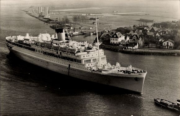 Postcard steamer MS Oranje, Netherlands Steamship Company