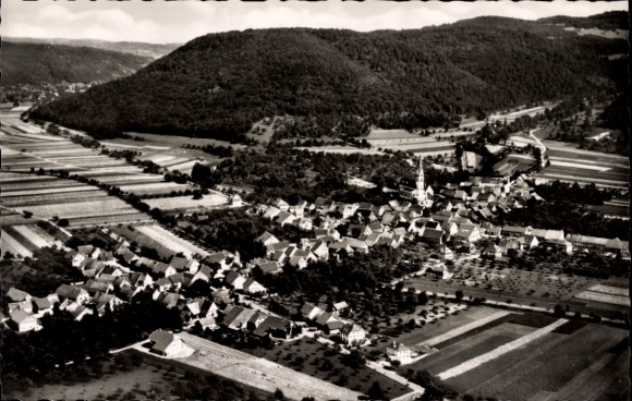 Ak Grießen im Klettgau Baden, Fliegeraufnahme