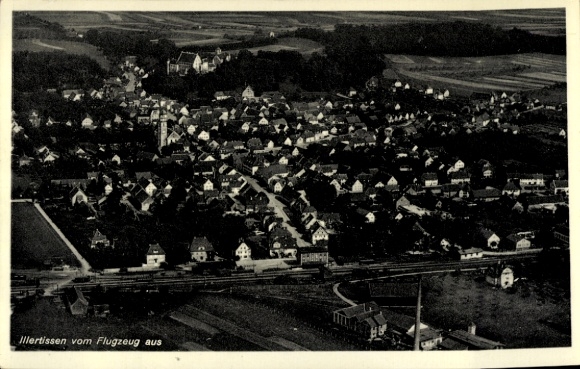 Postcard Illertissen in Swabia, aerial photograph