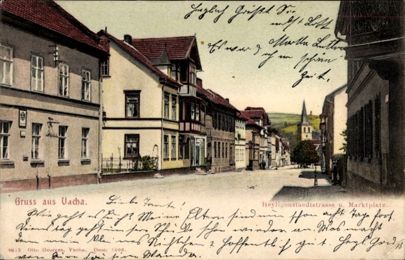 Ak Vacha in Rhön Thüringen, Heyligenstaedtstrasse, marktplein