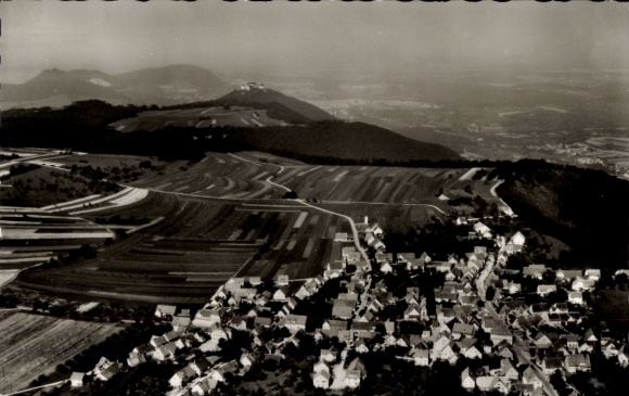 Postcard Erkenbrechtsweiler Swabian Alb, aerial photograph