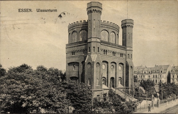 Postcard Essen in the Ruhr area, water tower