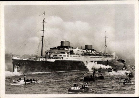 Postcard Steam boat Europa, Norddeutscher Lloyd Bremen