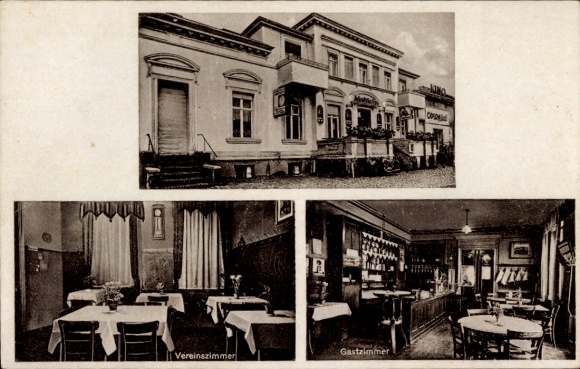 Ak Berlin Tempelhof Marienfelde, Gaststätte zum nassen Dreieck, Gastzimmer, Vereinszimmer