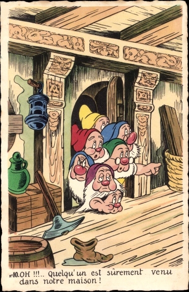 Artist Postcard Walt Disney, Snow White and the Seven Dwarfs, Snow White