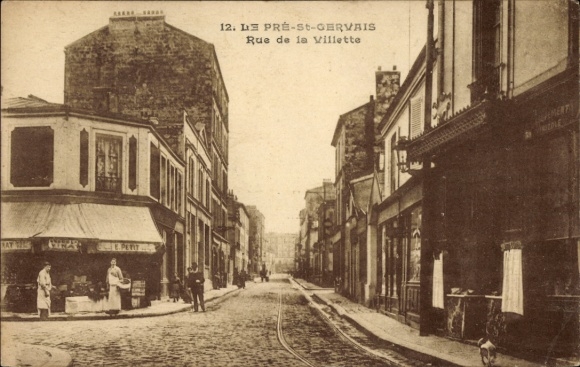 CPA Le Pré Saint Gervais Seine Saint Denis, Rue de la Villette