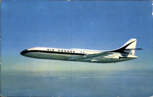 Postcard French passenger aircraft, Air France, Caravelle