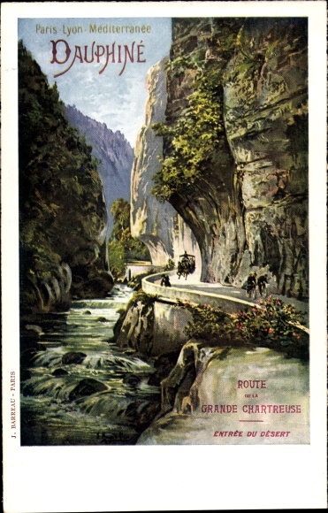Postcard Grande Chartreuse Isere, Paris Lyon Mediterranee, Dauphine, Entrance to the Desert