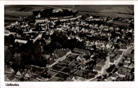 Postcard Wallerstein in Swabia, aerial photograph
