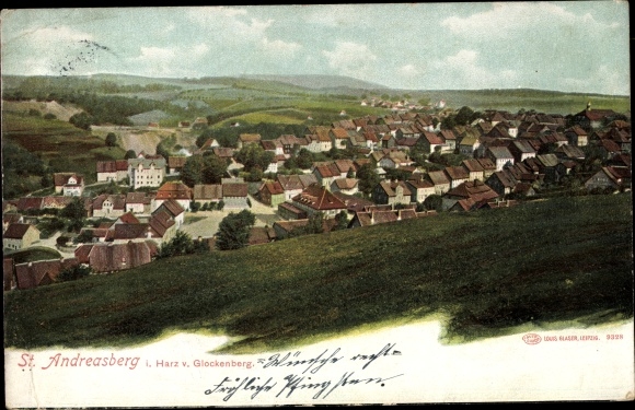 Ak Sankt Andreasberg Braunlage in de Oberharz, uitzicht vanaf Glockenberg