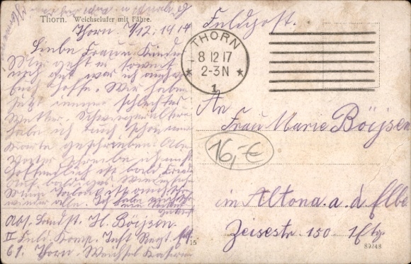 Postcard Toruń Thorn West Prussia, Vistula bank, ferry