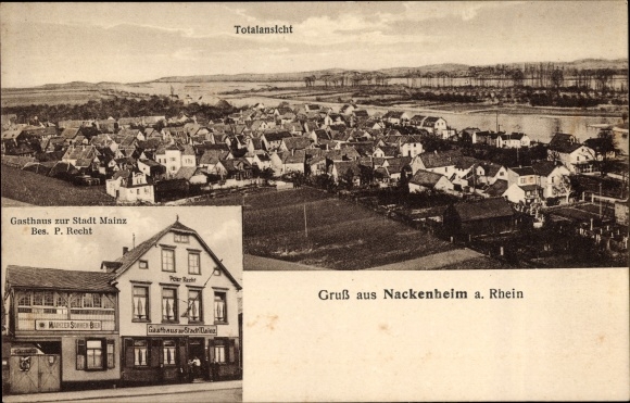 PC Halsheim am Rhein, inn to the city of Mainz, panorama
