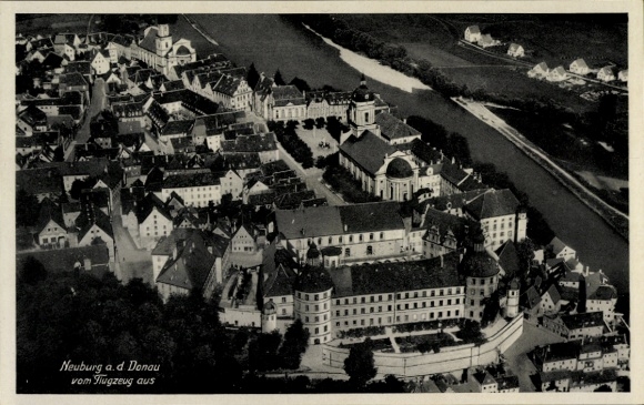 Postcard Neuburg an der Donau Upper Bavaria, Neuburg ad Donau from the plane