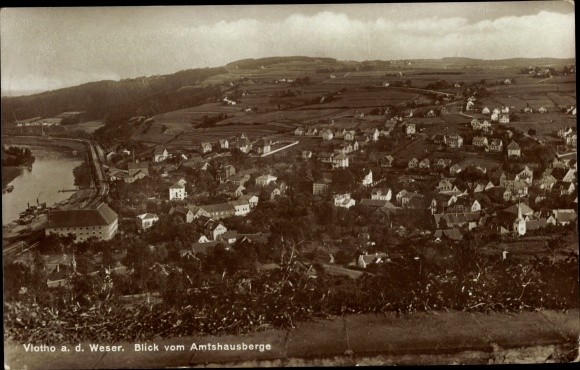 Postcard Vlotho on the Weser, general view from the Amtshausberge