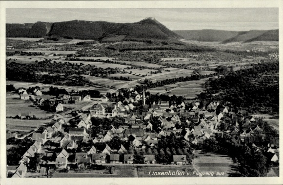 Postcard Linsenhofen Frickenhausen in Württemberg, aerial photograph