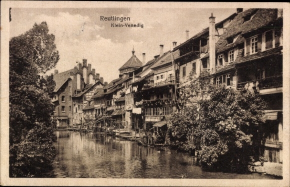 Ak Reutlingen in Württemberg,  Klein-Venedig, Kanal,  Gebäude