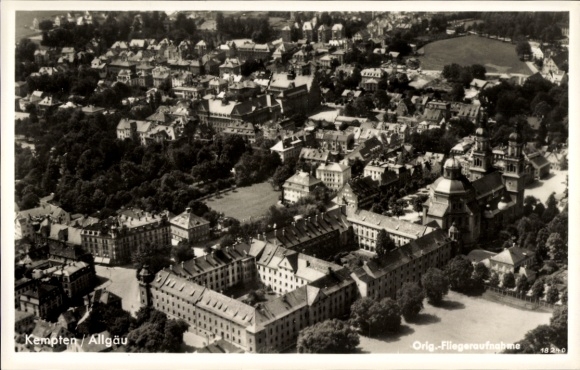 Postcard Kempten im Allgäu Schwaben, aerial photograph
