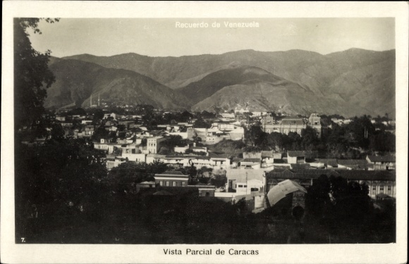 Postcard Caracas Venezuela, partial view