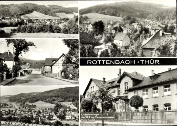 Ak Rottenbach Königsee in Thüringen, Ort mit Umgebung, Kinderferienlager