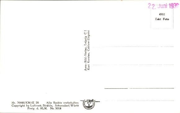 Postcard Cablow Kablow Königs Wusterhausen in Brandenburg, aerial photograph