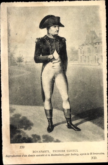 Artist Postcard Isabey, Napoleon Bonaparte, Portrait, Rueil, Chateau de la Malmaison
