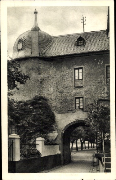 Postcard Leutesdorf am Mittelrhein, upper customs gate