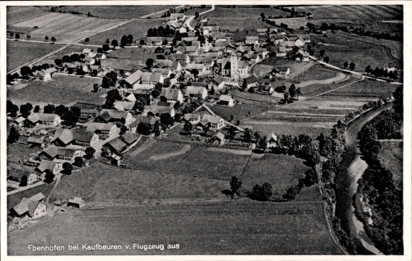 Postcard Ebenhofen Biessenhofen in the Ostallgäu, aerial photo