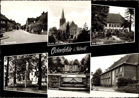 PC Ostenfelde Ennigerloh in Westphalia, village party, Catholic church, castle, church square, memorial