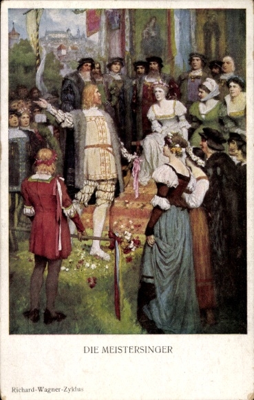 Kunstenaar Ak Leeke, Ferd., Die Meistersinger, Richard Wagner-cyclus