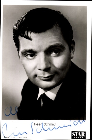 Postcard actor Peer Schmidt, portrait, autograph