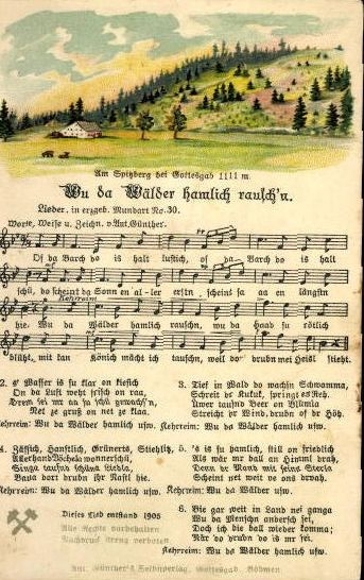 31 individual song cards, Anton Günther