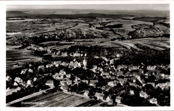 Postcard Erdmannhausen in Württemberg, aerial photograph